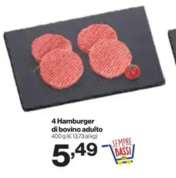 In'S Mercato 4 Hamburger di bovino adulto offerta