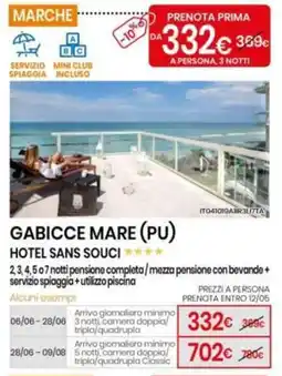 Eurospin Gabicce mare (PU) hotel sans souci offerta