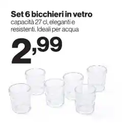 In'S Mercato Set 6 bicchieri in vetro offerta