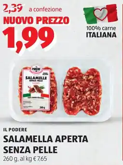 ALDI Il podere salamella aperta senza pelle offerta