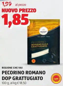 ALDI Regione che vai pecorino romano dop grattugiato offerta