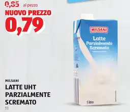 ALDI Milsani latte uht parzialmente scremato offerta