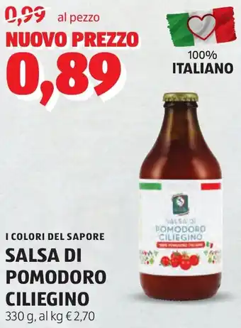 ALDI I colori del sapore salsa di pomodoro ciliegino offerta