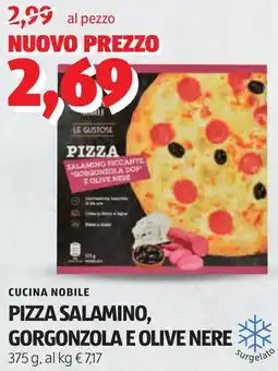 ALDI Cucina nobile pizza salamino, gorgonzola e olive nere offerta