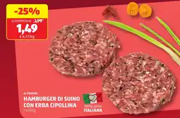 ALDI Il podere hamburger di suino con erba cipollina offerta