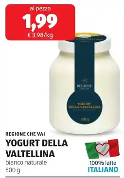ALDI Regione che vai yogurt della valtellina offerta