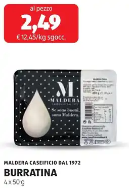 ALDI Maldera caseificio dal 1972 burratina offerta