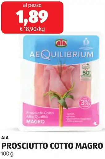 ALDI Aia prosciutto cotto magro offerta