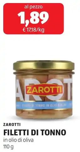 ALDI Zarotti filetti di tonno offerta