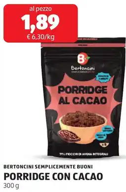 ALDI Bertoncini semplicemente buoni porridge con cacao offerta