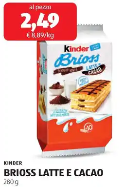 ALDI Kinder brioss latte e cacao offerta