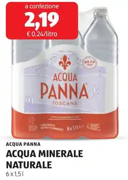 ALDI Acqua panna acqua minerale naturale offerta