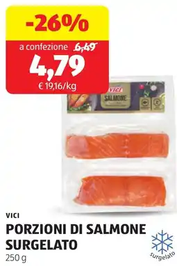 ALDI Vici porzioni di salmone surgelato offerta
