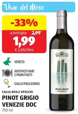 ALDI Calle degli specchi pinot grigio venezie DOC offerta