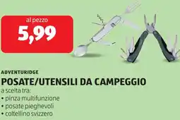 ALDI Adventuridge posate/utensili da campeggio offerta