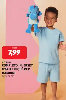 ALDI Lily & dan completo in jersey waffle piqué per bambini offerta