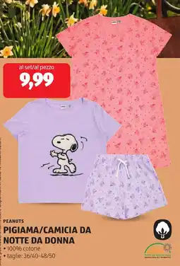 ALDI Peanuts pigiama/camicia da notte da donna offerta