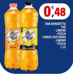 Adhoc San benedetto thè - limone - pesca senza zucchero offerta