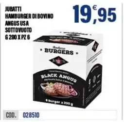 Adhoc Jubatti hamburger di bovino angus usa sottovuoto offerta
