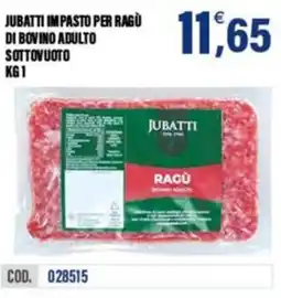 Adhoc Jubatti impasto per ragù di bovino adulto sottovuoto offerta