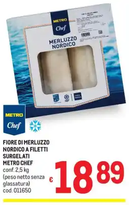 Metro Fiore di merluzzo nordico a filetti surgelati METRO CHEF offerta