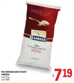 Metro Mix formaggi grattugiati AMBROSI offerta