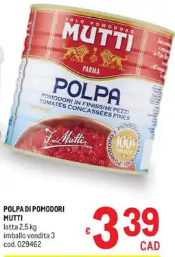 Metro Polpa di pomodori MUTTI offerta