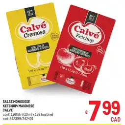 Metro Salse monodose ketchup/maionese CALVÉ offerta