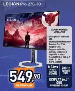 Unieuro Lenovo GAMING MONITOR 68CFGACBIT offerta