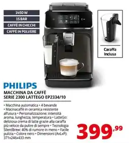 Comet PHILIPS MACCHINA DA CAFFÈ SERIE 2300 LATTEGO EP2334/10 offerta