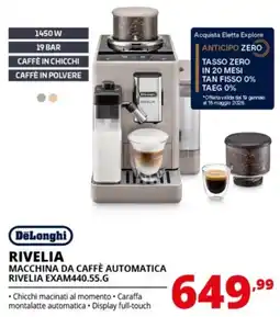 Comet DeLonghi RIVELIA MACCHINA DA CAFFÈ AUTOMATICA RIVELIA EXAM440.55.G offerta