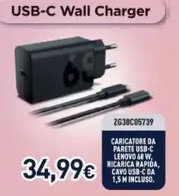 Unieuro Lenovo USB-C Wall Charger offerta