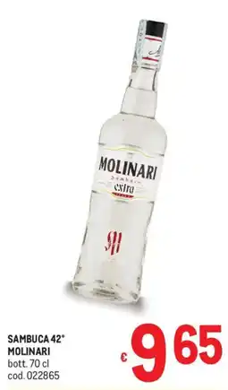 Metro Sambuca 42° MOLINARI offerta