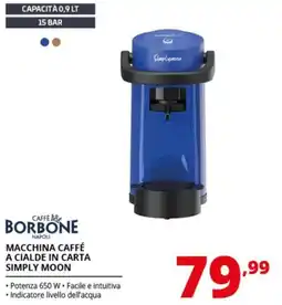 Comet Caffe borbone macchina caffé a cialde in carta simply moon offerta