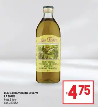 Metro Olio extra vergine di oliva LA TORRE offerta