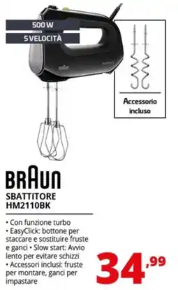 Comet BRAUN SBATTITORE HM2110BK offerta