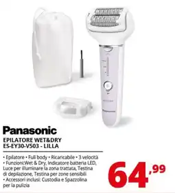Comet Panasonic EPILATORE WET&DRY ES-EY30-V503 - LILLA offerta