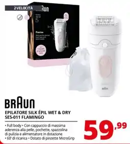 Comet BRAUN EPILATORE SILK ÉPIL WET & DRY SE5-011 FLAMINGO offerta