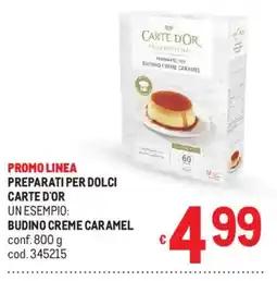 Metro Preparati per dolci carte d'or, budino creme caramel offerta