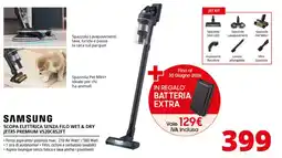 Comet SAMSUNG SCOPA ELETTRICA SENZA FILO WET & DRY JET85 PREMIUM VS20C852FT offerta