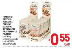 Metro Trancio di crostata albicocca e pesca/ gianduia/ integrale ai frutti di bosco FALCONE offerta