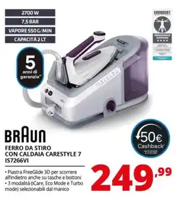 Comet BRAUN FERRO DA STIRO CON CALDAIA CARESTYLE 7 IS7266VI offerta