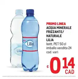 Metro Acqua minerale frizzante/ naturale LILIA offerta