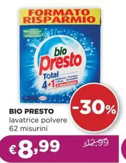 La Saponeria BIO PRESTO lavatrice polvere 62 misurini offerta