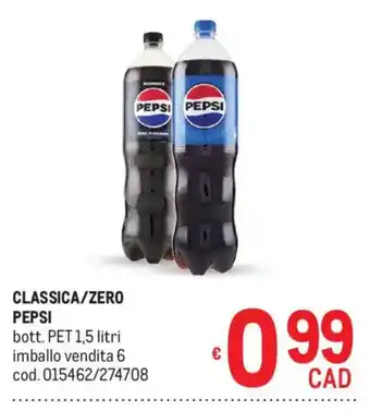 Metro Classica/zero PEPSI offerta