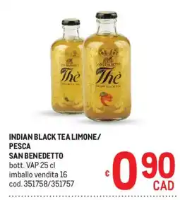 Metro Indian black tea limone/ pesca SAN BENEDETTO offerta