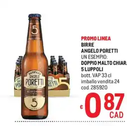 Metro Birre angelo poretti, doppio malto chiara 5 luppoli offerta