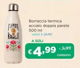 La Saponeria Borraccia termica acciaio doppia parete offerta