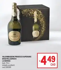 Metro Valdobbiadene prosecco superiore docg millesimato LA GIOIOSA offerta
