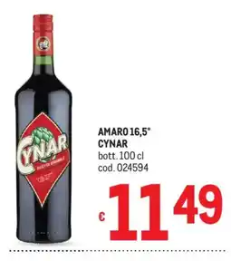 Metro Amaro 16,5° CYNAR offerta